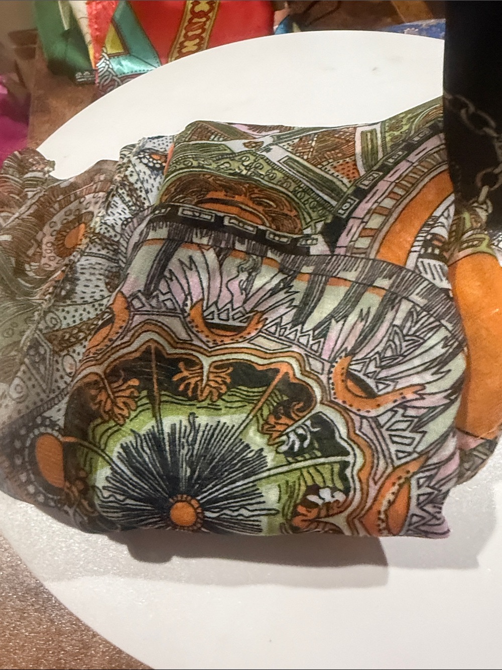 scarf orange/blue